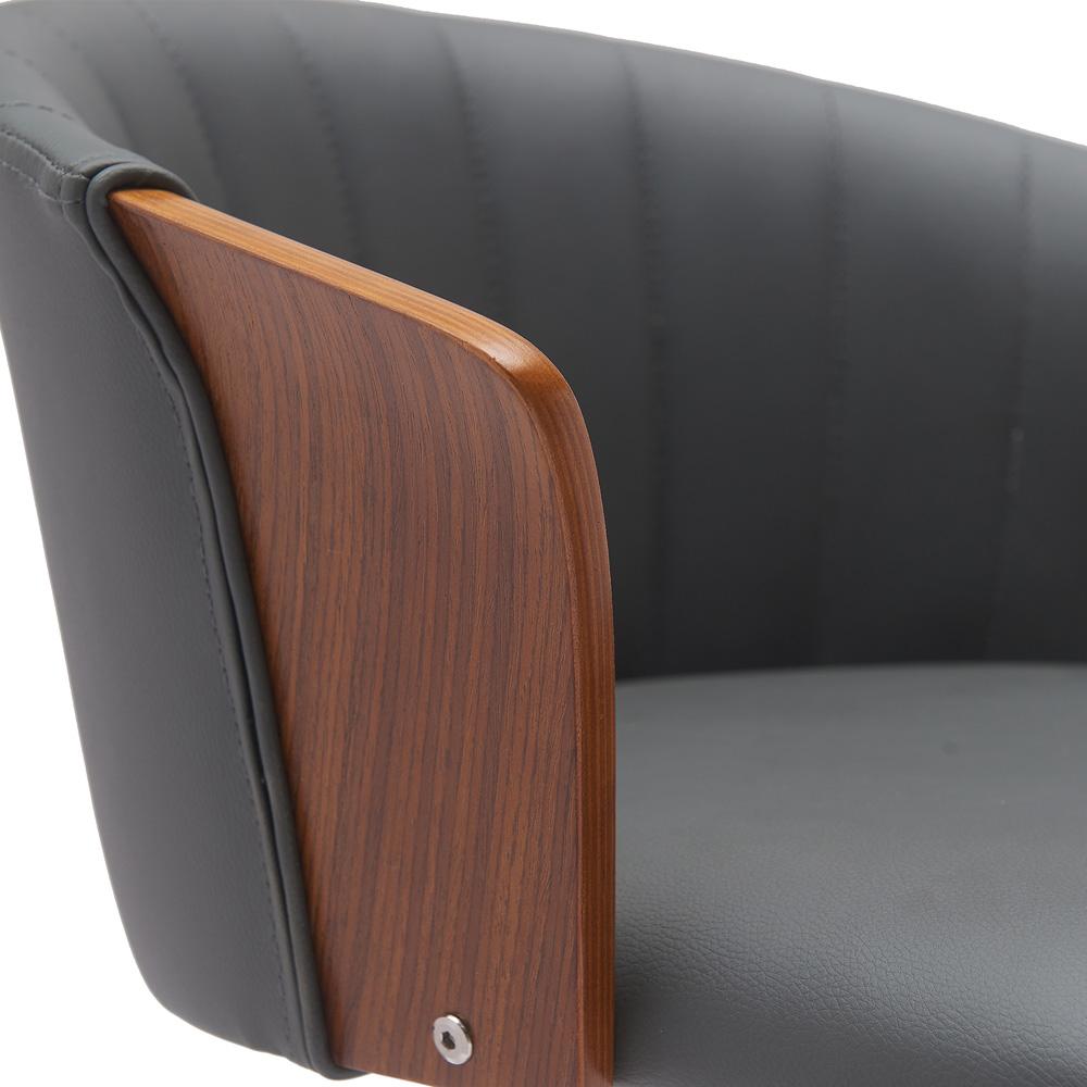 Armen Living - Diana 30in Swivel Walnut Wood Bar Stool in Gray Faux Leather - LCDIBAWAGRY30 veiw 5