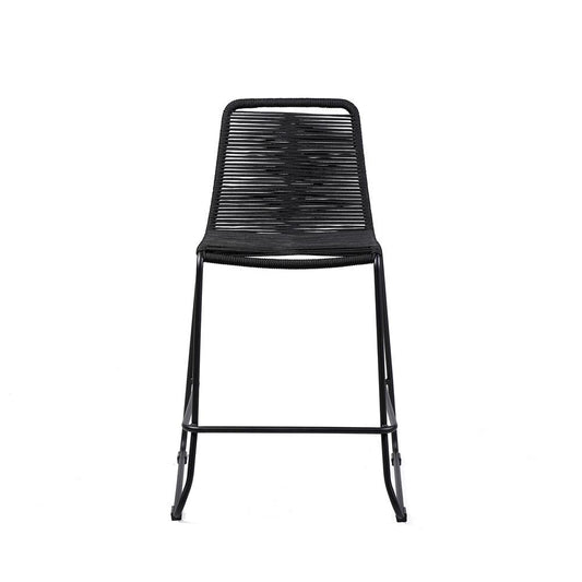 Armen Living - Shasta 30in Outdoor Metal and Black Rope Stackable Barstool - (Set of 2) - LCSTBABLBLK30 veiw 2