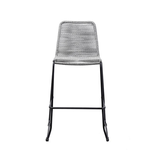 Armen Living - Shasta 30in Outdoor Metal and Gray Rope Stackable Barstool - (Set of 2) - LCSTBABLGRY30 veiw 2