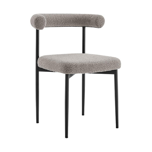 Armen Living - Shannon Dining Chair with Matte Black Iron and Thundercloud Gray Fabric - (Set of 2) - LCSNSIBLKTGRY veiw 2