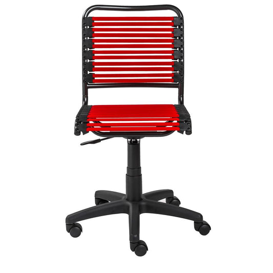 Euro Style - Allison Flat Bungie Low Back Armless Office Chair, Red/Graphite/Black - 12540RED veiw 2