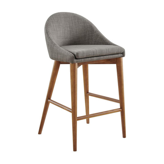 Euro Style - Baruch Counter Stool, Dark Gray/Walnut Legs - 38677DKGRY veiw 2