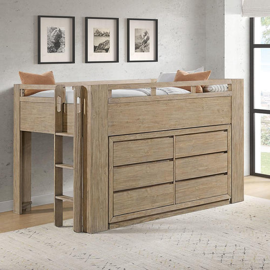 Westwood Design - Bello Full Low Loft Bed | Sandstone - BO-LL-8526FL-SAS veiw 2