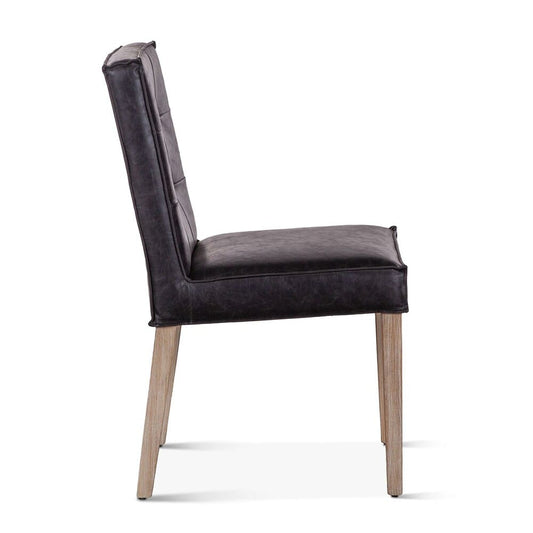 World Interiors - Aven Side Chairs : World Interiors - Aven Black Leather Side Chairs with Light Legs- ZWAY43-BLSC veiw 2