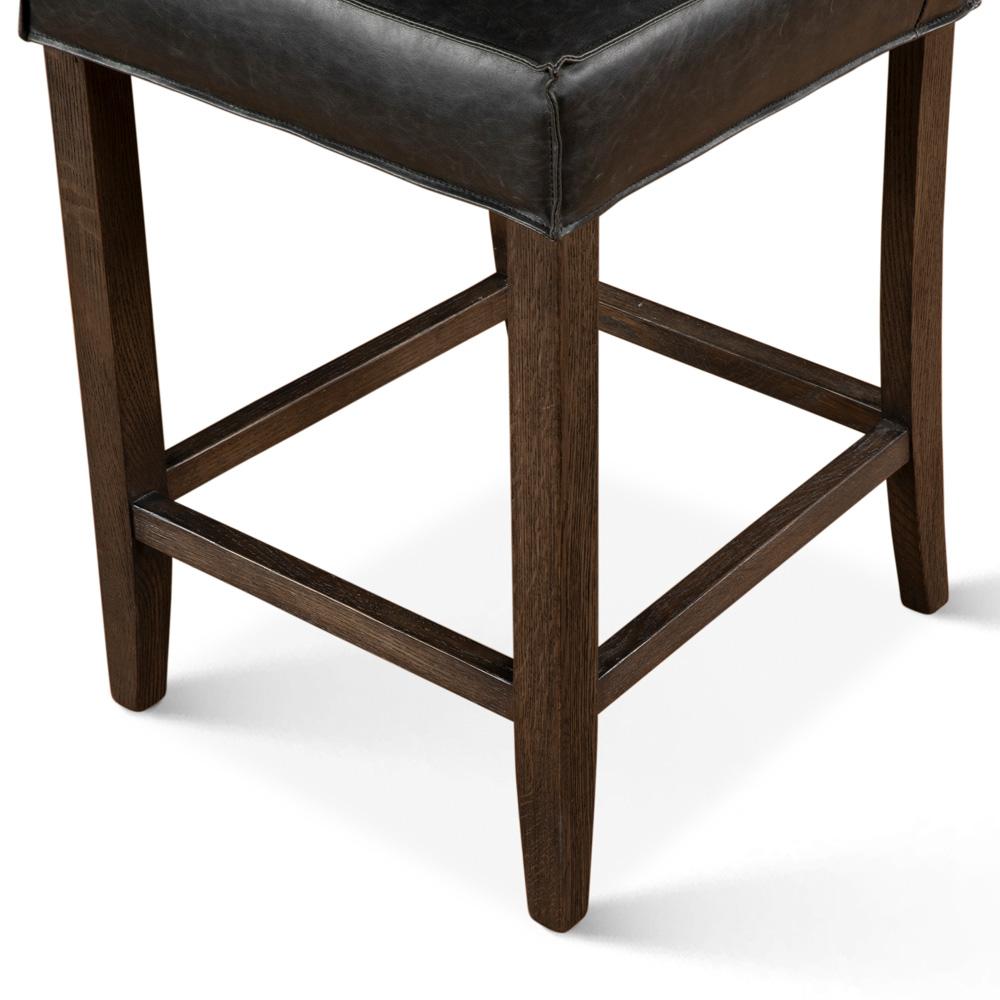 World Interiors - Aven Counter Chair with Dark Legs : World Interiors - Aven Counter Chair in Black Leather with Dark Legs - ZWAVECCBLD veiw 7