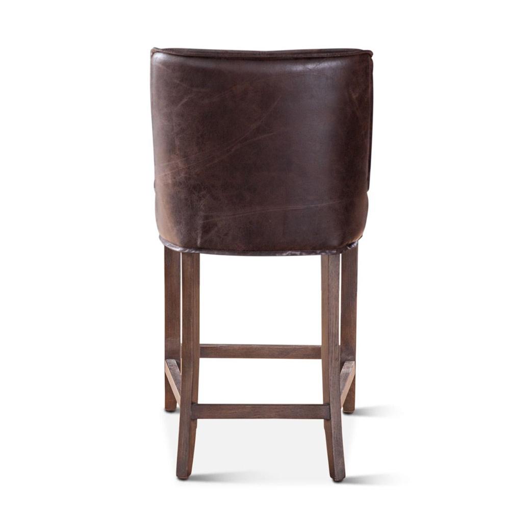 World Interiors - Avery Counter Chair : World Interiors - Avery Counter Chair in Dark Brown Leather with Matte Brown Legs - ZWAVECCMB veiw 3