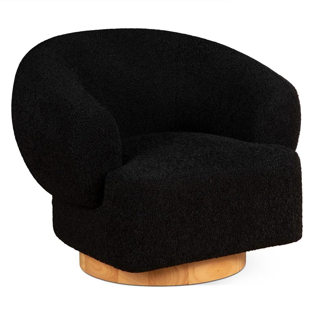 World Interiors - Florence Accent Chair in Black Boucle Fabric - ZWFLOACBB veiw 1