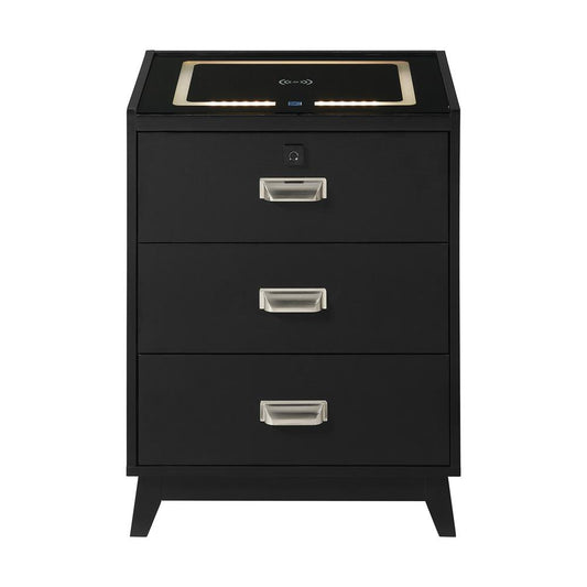 Picket House Furnishings - Azura Nightstand with Electronic Features in Black - A-13150-8-NS veiw 2