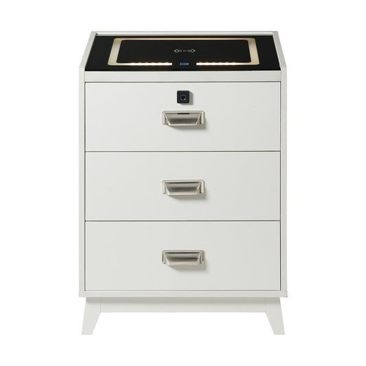 Picket House Furnishings - Azura Nightstand with Electronic Features in White - A-13150-7-NS veiw 2