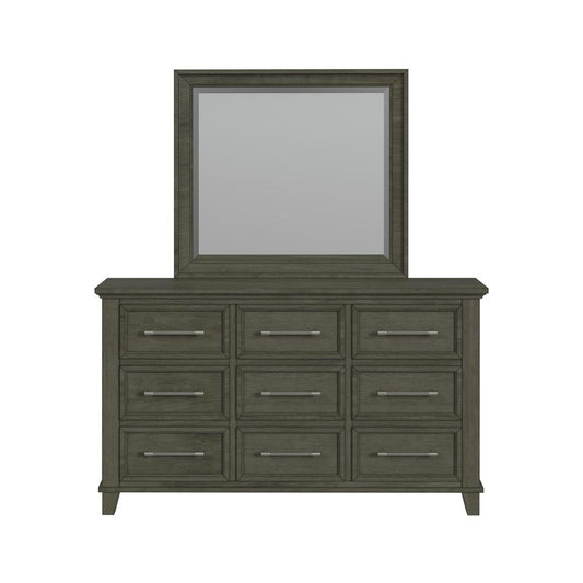Picket House Furnishings - Henrik Dresser and Mirror Set in Grey - B-13030-3-DRMR veiw 2