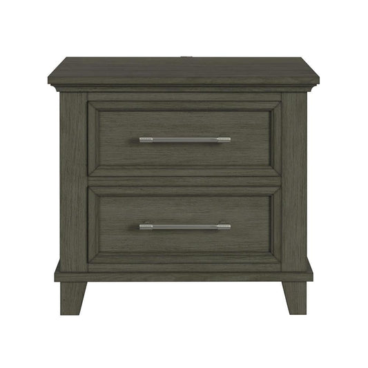Picket House Furnishings - Henrik 2-Drawer Nightstand with USB in Grey - B-13030-3-NS veiw 2