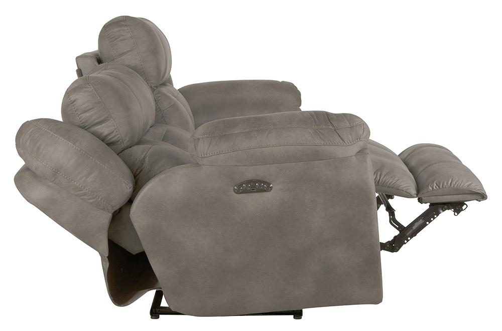 Catnapper - Ferrington Power Headrest Power Lay Flat Reclining Console Loveseat w/Storage & Cupholders in Steel - 61899130028 veiw 2