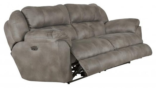 Catnapper - Ferrington Power Headrest w/Lumbar Power Lay Flat Reclining Sofa in Steel - 761891130028 veiw 2