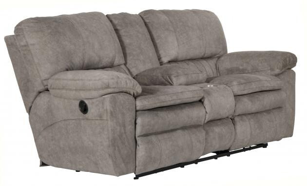 Catnapper - Reyes Power Lay Flat Reclining Console Loveseat w/Storage & Cupholders in Graphite - 62409279228 veiw 1