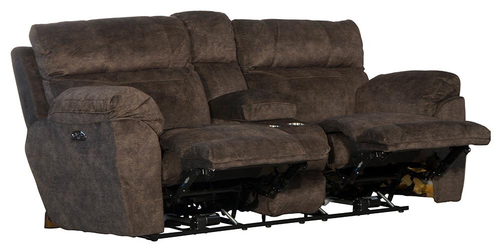 Catnapper - Sedona Power Headrest Power Lay Flat Reclining Console Loveseat w/Storage & Cupholders in Mocha - 62229279329 veiw 2