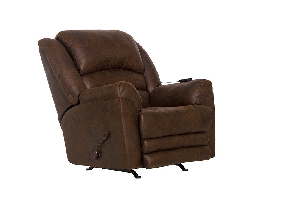 Catnapper - Hayden Chaise Rocker Recliner w/Heat & Massage - Oversized - X-tra Comfort Footrest in Walnut - 41072117629127629 veiw 1