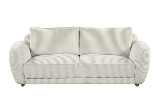 Chintaly - CHARLESTON - Modern Sofa w/ Vertical Channel Pattern & Wooden Legs - CHARLESTON-SFA-BGE veiw 2