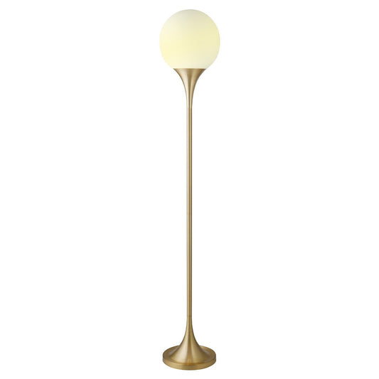 Hudson & Canal - Mahdi Torchiere Floor Lamp with Glass Shade in Brass/White Milk - FL2189 veiw 2