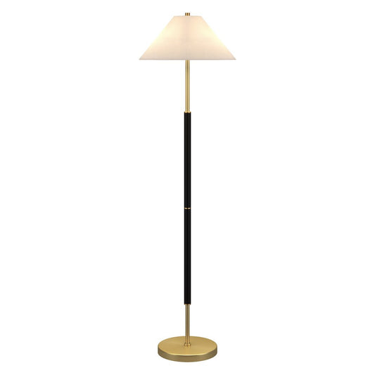 Hudson & Canal - Simona 2-Light Floor Lamp with Fabric Shade in Matte Black/Brass - FL2038 veiw 2