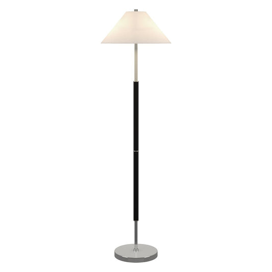 Hudson & Canal - Simona 2-Light Floor Lamp with Fabric Shade in Matte Black/Polished Nickel - FL2039 veiw 2