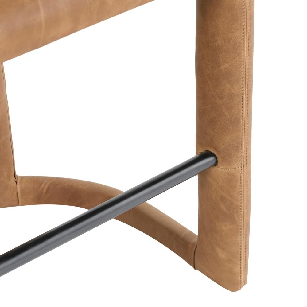 Classic Home - Archie 26in Distressed Leather Counter Stool In Maple Brown - 53051596 veiw 6