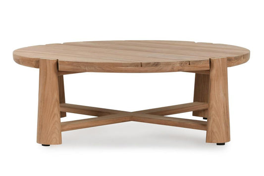 Classic Home - Aston 48in Round Teak Wood Outdoor Coffee Table In Natural Tone - 51005940 veiw 2