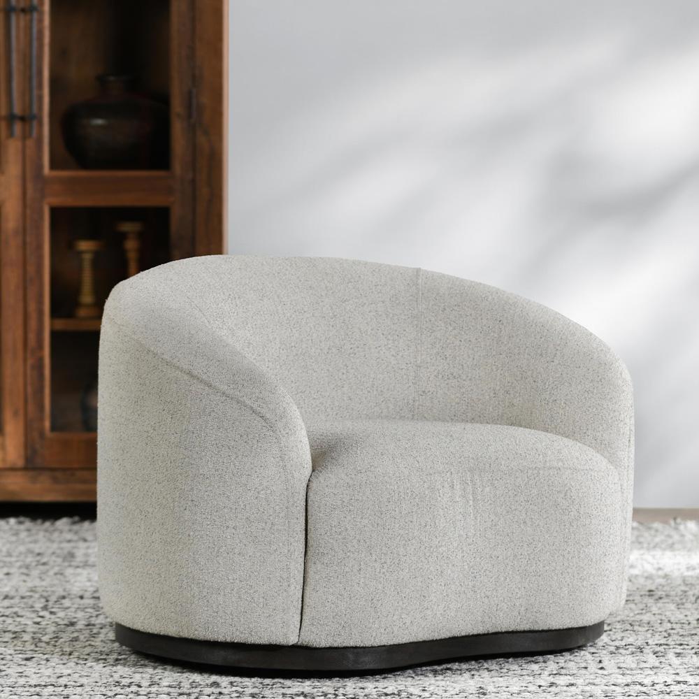 Classic Home - Beverly Ivory Boucle Fabric Upholstered Swivel Accent Chair - 53006038 veiw 7