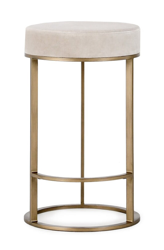 Classic Home - Quinn Counter Stool Natural And Brass - 53001930 veiw 2