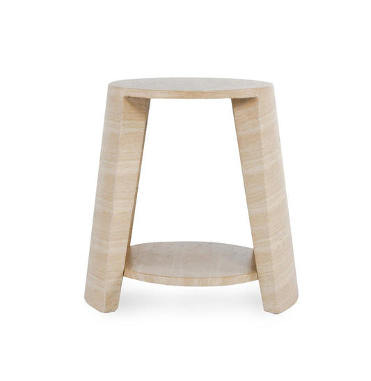 Classic Home - Rosen Outdoor Round Stone End Table In Beige - 51031638 veiw 2