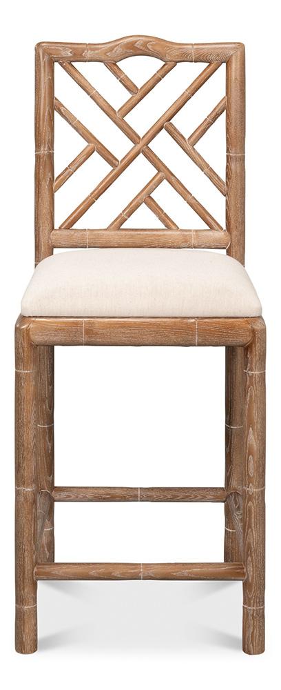 Sarreid Ltd - Brighton Counter Stool, White Wash - 53870 veiw 2