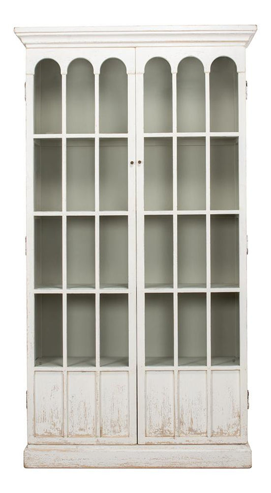Sarreid Ltd - Edgar Allan Glass Bookcase - White - 53227 veiw 2