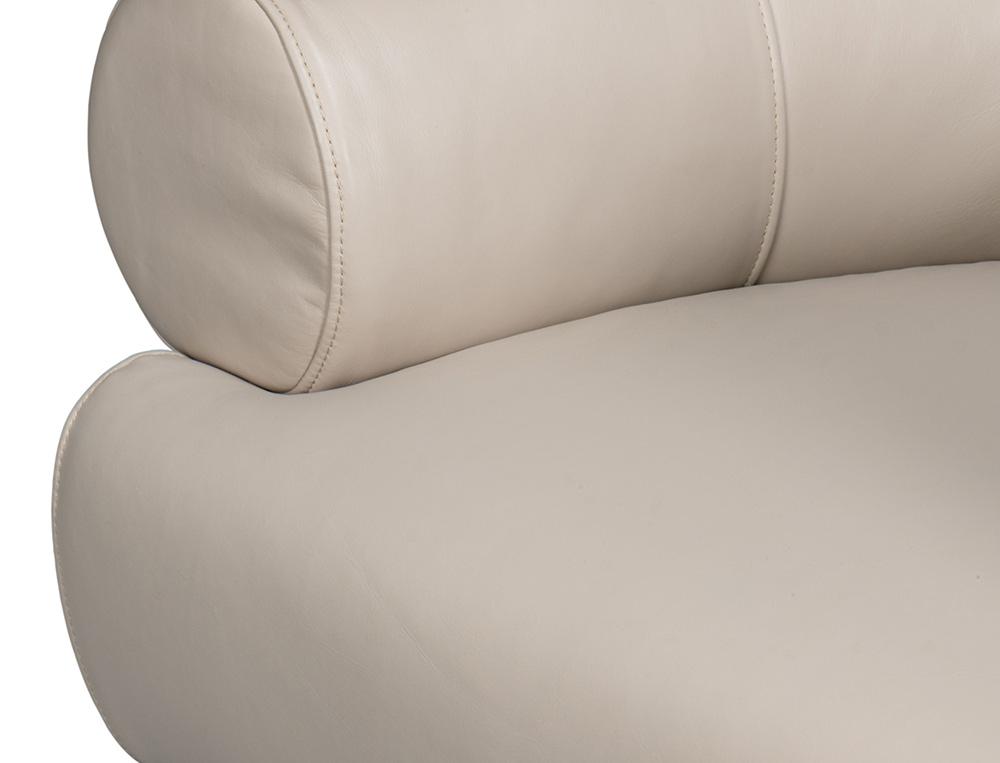 Sarreid Ltd - Rondo Leather Swivel Chair, White - 54067 veiw 12