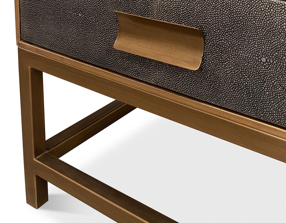 Sarreid Ltd - Gideon Shagreen Side Table, Antique Grey - 53551-1 veiw 12