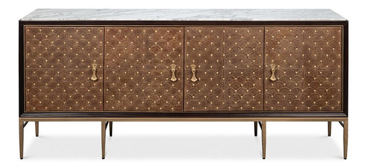 Sarreid Ltd - Palisade Shagreen Credenza - Tan - 54161 veiw 2