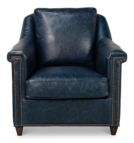 Sarreid Ltd - Vandike Arm Chair, Chateau Blue - 54194 veiw 2