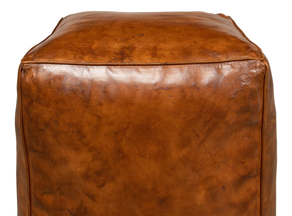 Sarreid Ltd - Sunday Afternoon Leather Cube,Natural - 26896 veiw 12