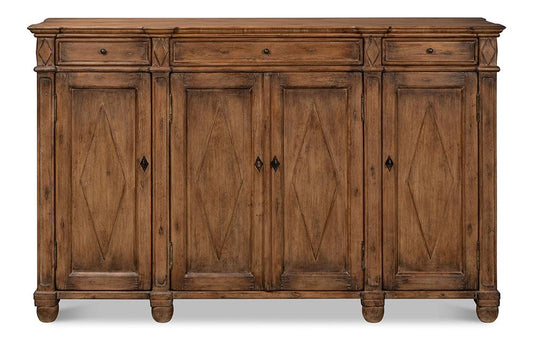 Sarreid Ltd - Diamond Wall Sideboard, Brown - 40121-2 veiw 2