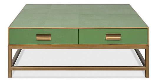 Sarreid Ltd - Gideon Shagreen Sq.Coffee Table, Watercress - 54004-3 veiw 2