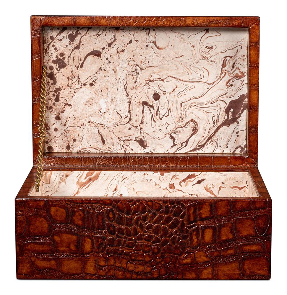 Sarreid Ltd - Candece Leather Box, Tan, S/2 - 54013-4 veiw 12