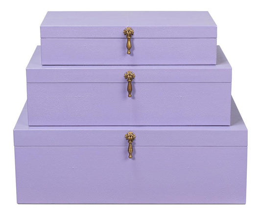 Sarreid Ltd - Cosmos Nesting Boxes,S/3,Lilac - 54007-7 veiw 2