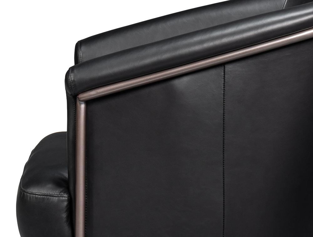 Sarreid Ltd - Nagel Distilled Leather Chair,Onyx Black - 54058 veiw 12