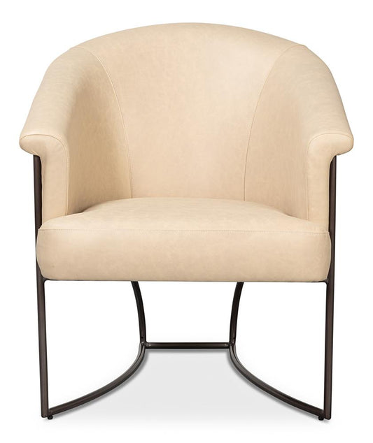 Sarreid Ltd - Nagel Distilled Leather Chair,White - 54188 veiw 2