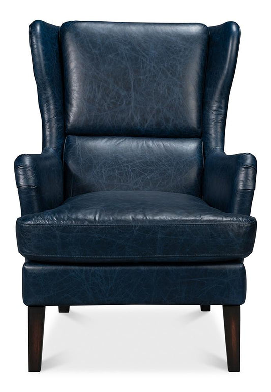 Sarreid Ltd - Elite Wing Lounge Chair, Chateau Blue - 54121 veiw 2