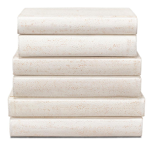 Sarreid Ltd - Shagreen Books, Set Of 12, Osprey White - 54077-4 veiw 2