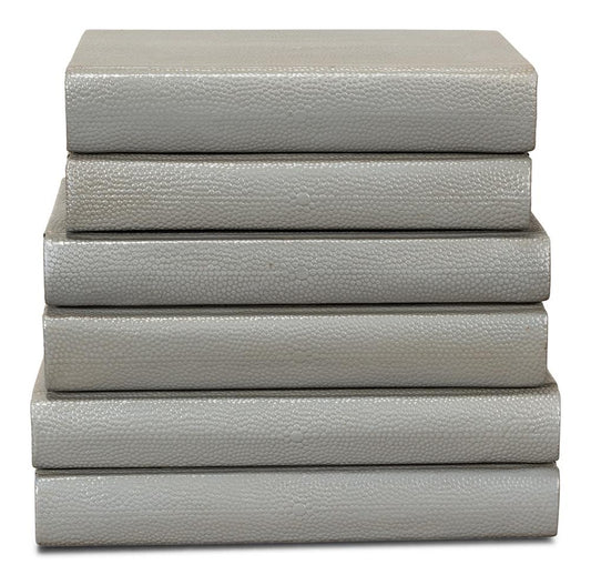 Sarreid Ltd - Shagreen Books, Set Of 12, Storm Grey - 54077-2 veiw 2