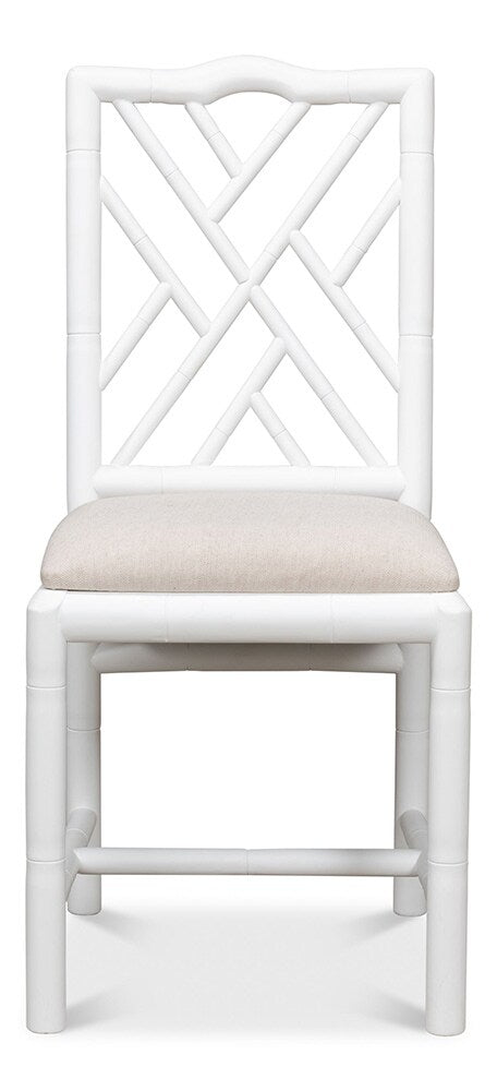 Sarreid Ltd - Brighton Bamboo Side Chair, White (Set of 2) - 53705 veiw 2
