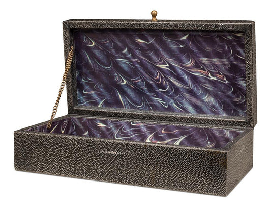 Sarreid Ltd - Gatsburg, Shagreen Box, Ant.Grey S/2 - 54078-1 veiw 2