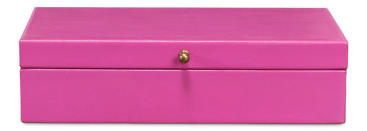 Sarreid Ltd - Gatsburg Shagreen Box, Pink, Set Of 2 - 54078-PINK veiw 2