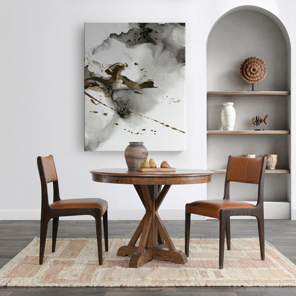 Kosas Home - Maxwell 42in Round Pine Wood Dining Table in Brown Finish - 51031575 veiw 6
