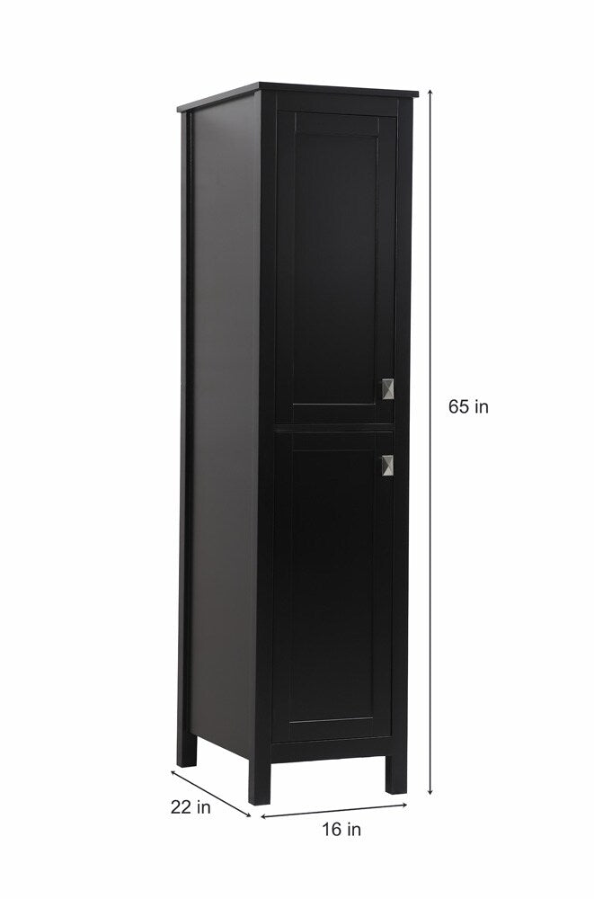 Elegant Furniture & Lighting - Adian 16 Inch Wide Bathroom Linen Storage Freestanding Cabinet In Black - SC011665BK veiw 8